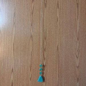 3 Stone Turquoise Long Necklace
